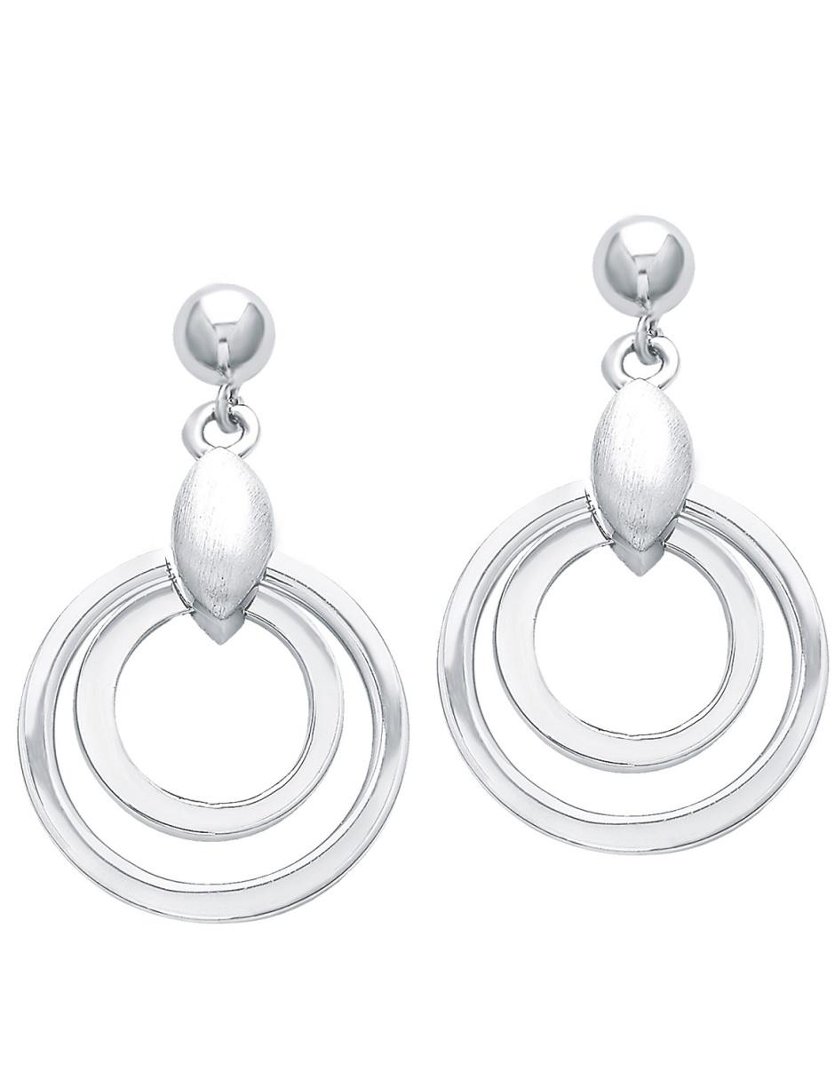 Aretes de plata con acabado baño rodio