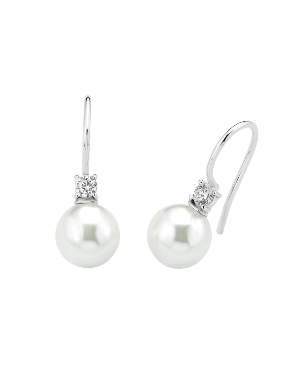 Aretes de plata con acabado baño rodio zirconia