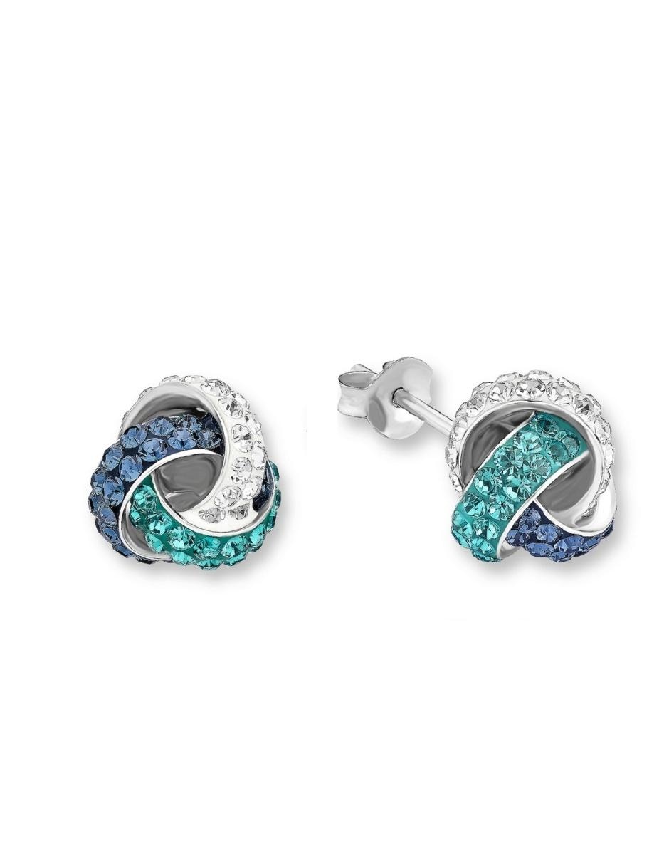 Aretes de plata P 925 con acabado baño rodio 1