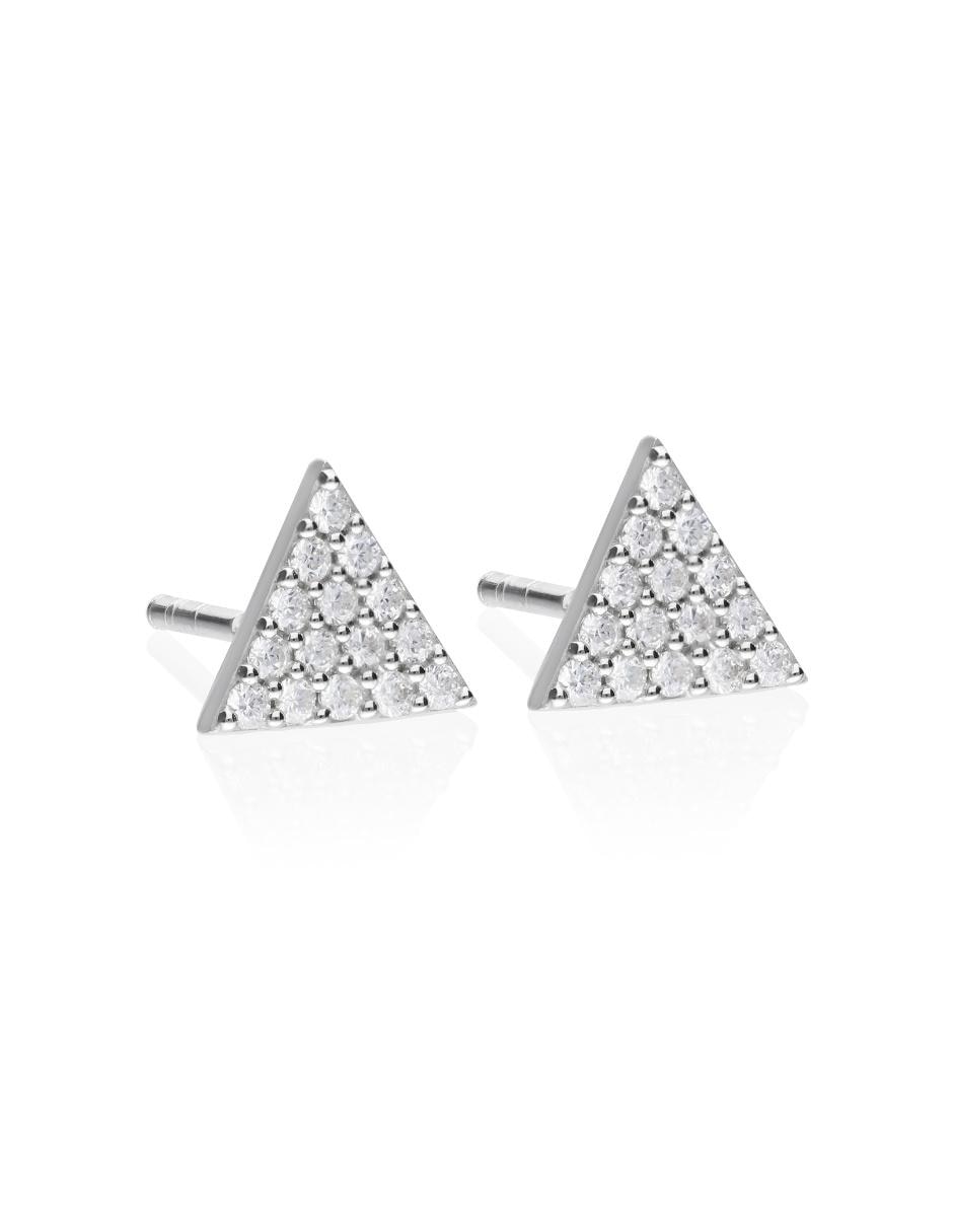 Aretes de plata con acabado plateado cristal