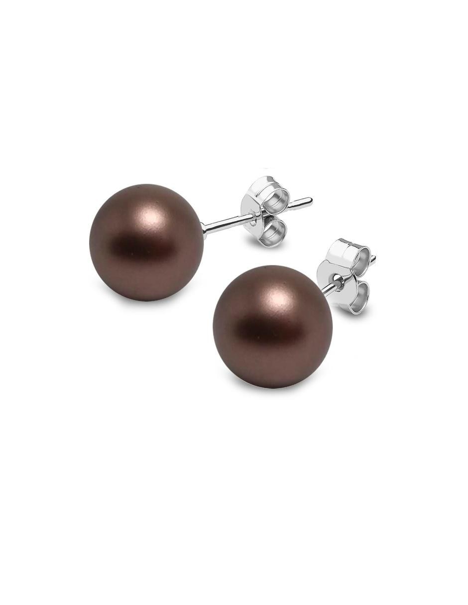 Broqueles de plata con acabado brillante perla 2