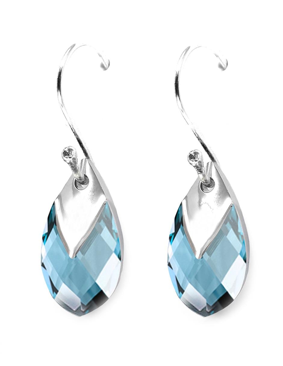 Aretes de plata con acabado pavé cristal 4