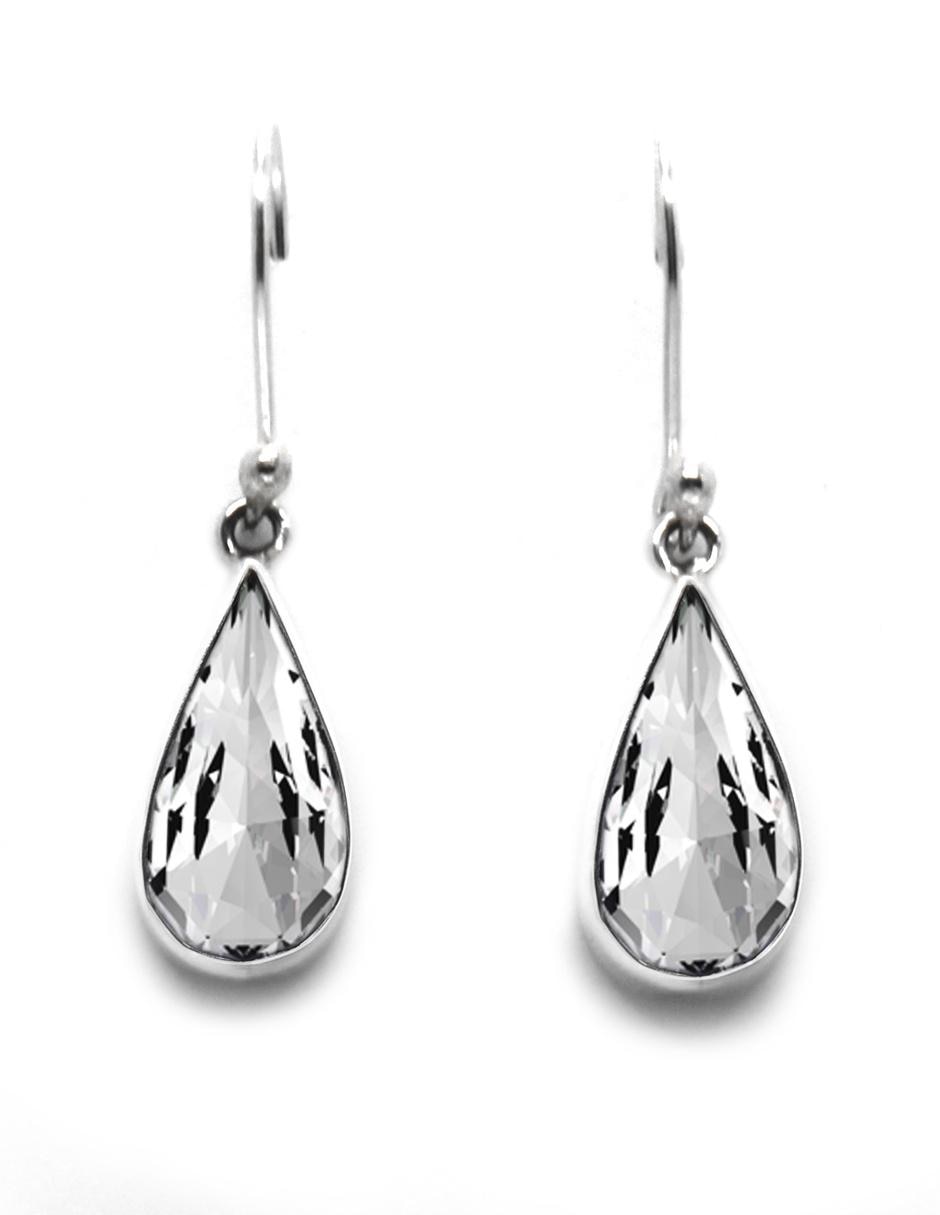 Aretes de plata con acabado pavé cristal 2