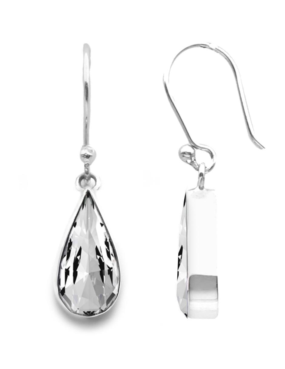 Aretes de plata con acabado pavé cristal 6