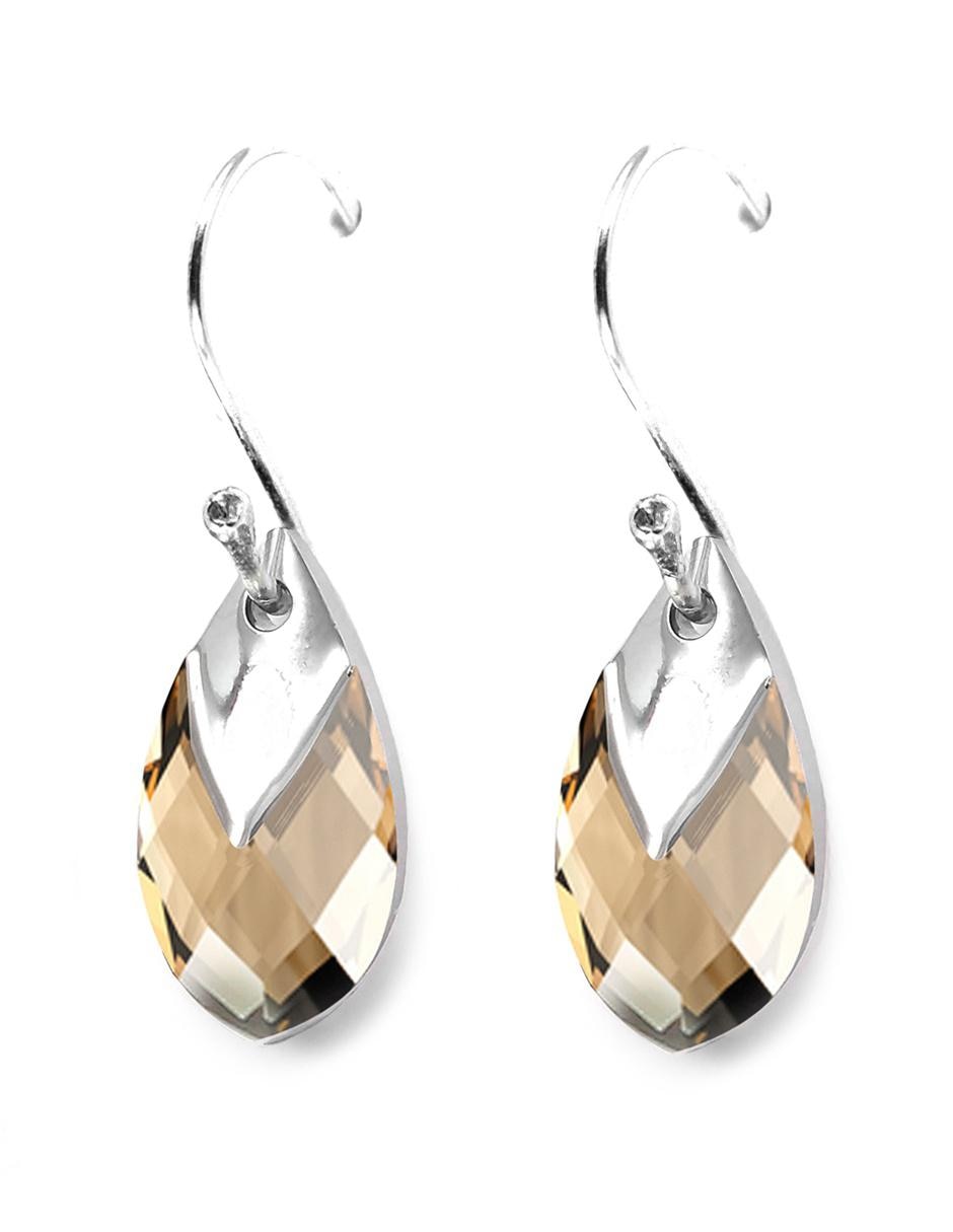 Aretes de plata con acabado brillante cristal 4