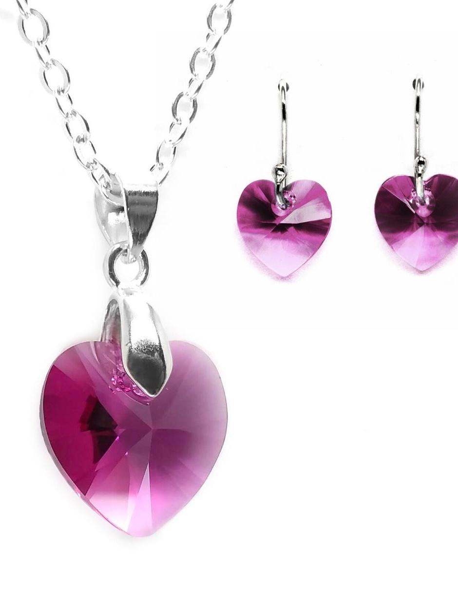 Set aretes y collar de plata P 925 cristal