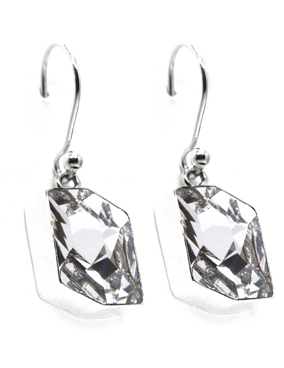 Aretes de plata con acabado pavé cristal Aretes de plata con acabado pavé cristal