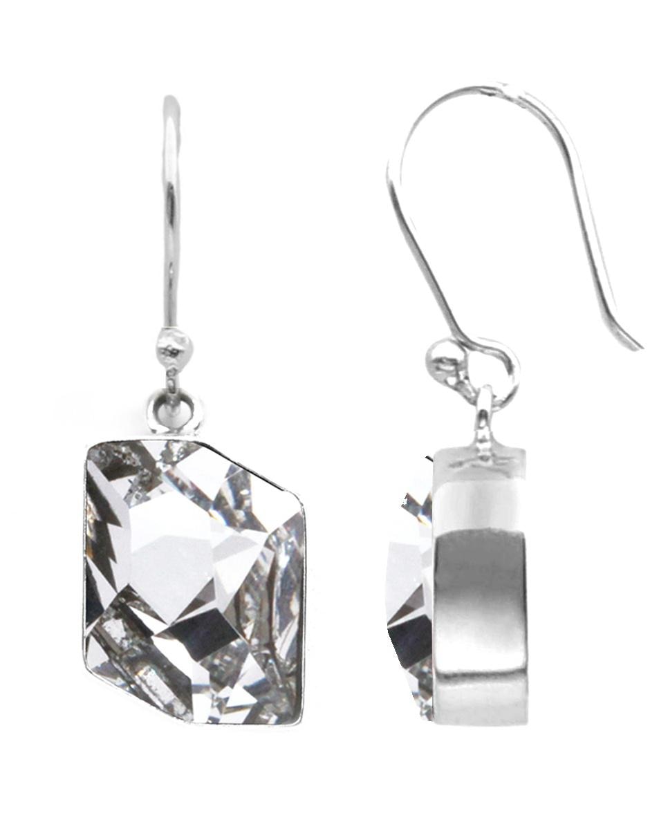 Aretes de plata con acabado pavé cristal 2