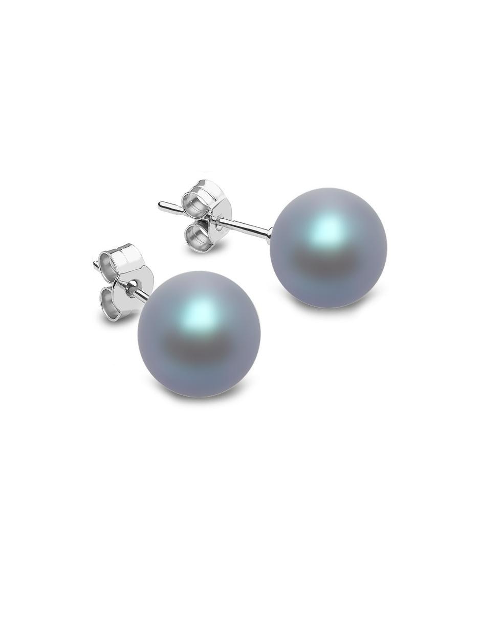 Broqueles de plata con acabado lustre perla