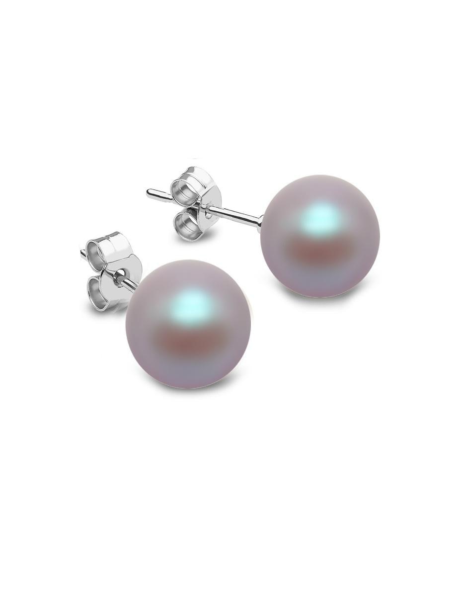 Broqueles de plata con acabado brillante perla