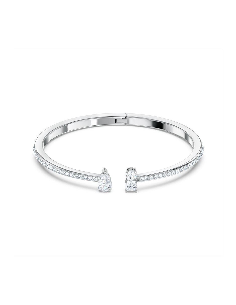 Brazalete con acabado baño rodio
