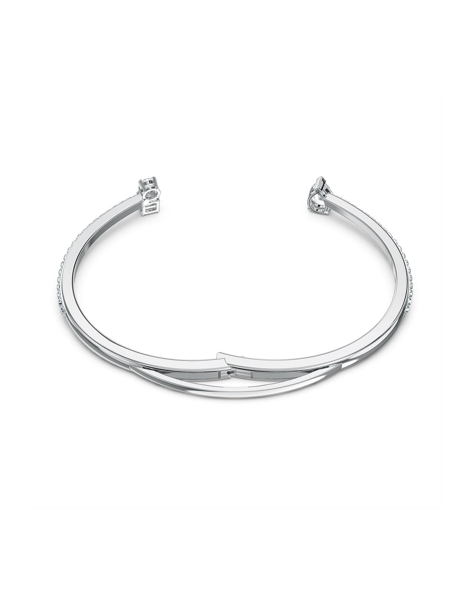Brazalete con acabado baño rodio 5