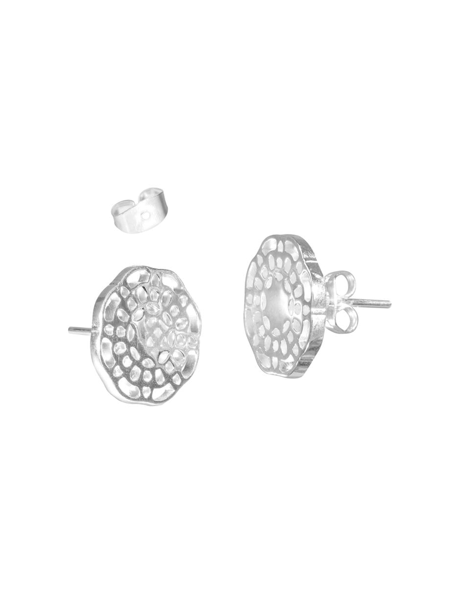 Broqueles de plata con acabado brillante