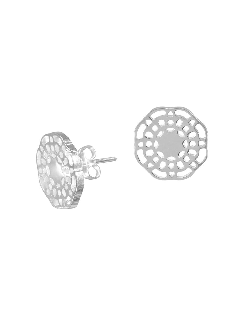 Broqueles de plata con acabado brillante