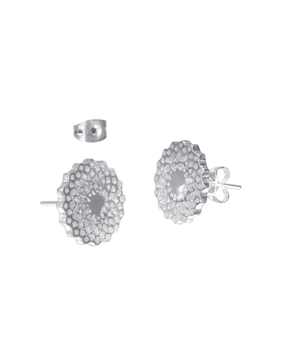 Broqueles de plata con acabado brillante