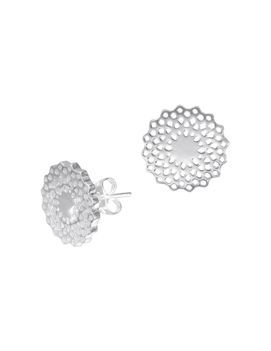 Broqueles de plata con acabado brillante