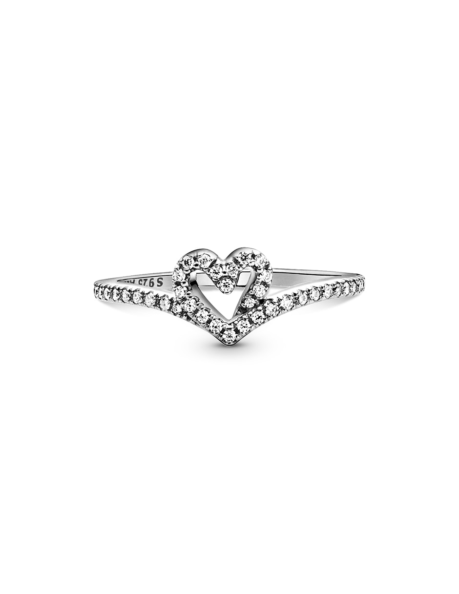 Anillo de corazón P 925 de plata diamante pavé 2