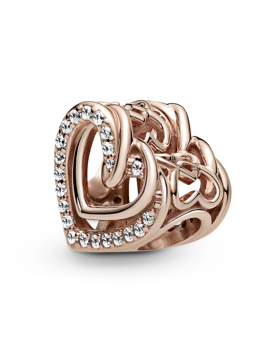 Charm de corazón 14 K zirconia cúbica 4