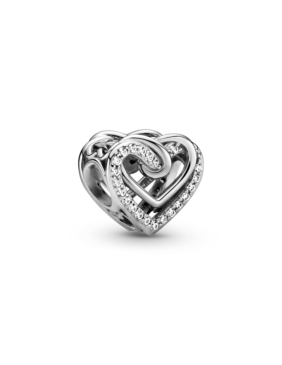 Charm de corazón de plata P 925 zirconia cúbica