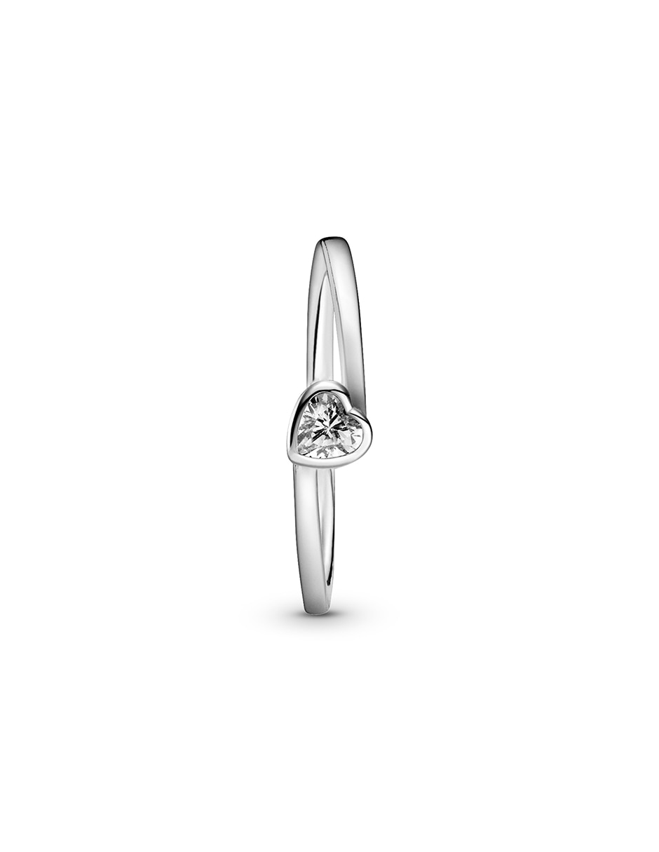 Anillo de corazón P 925 de plata diamante pavé 4