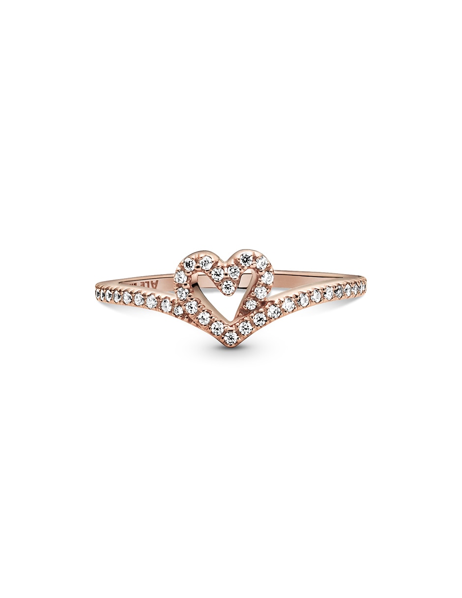Anillo de corazón diamante pavé 2