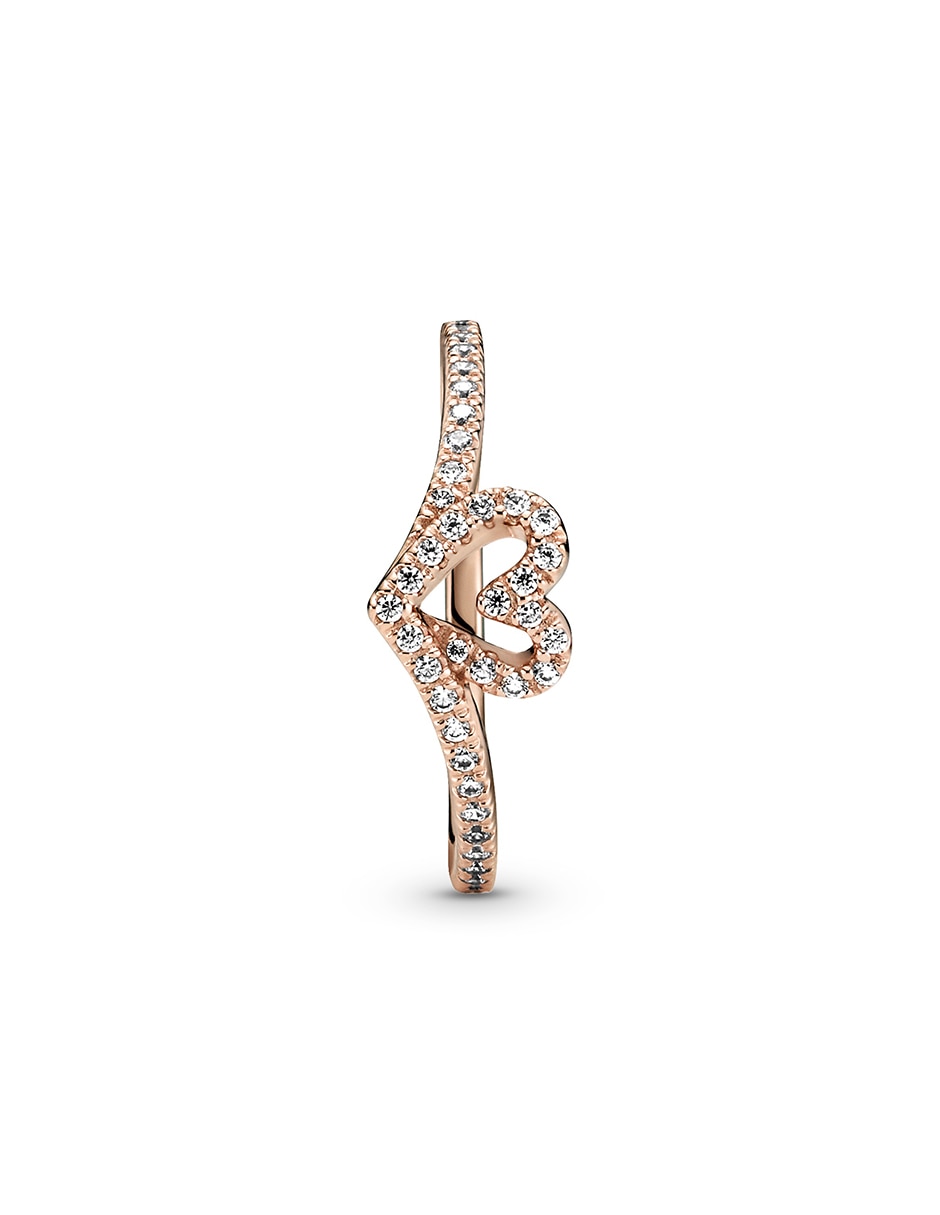 Anillo de corazón diamante pavé 4