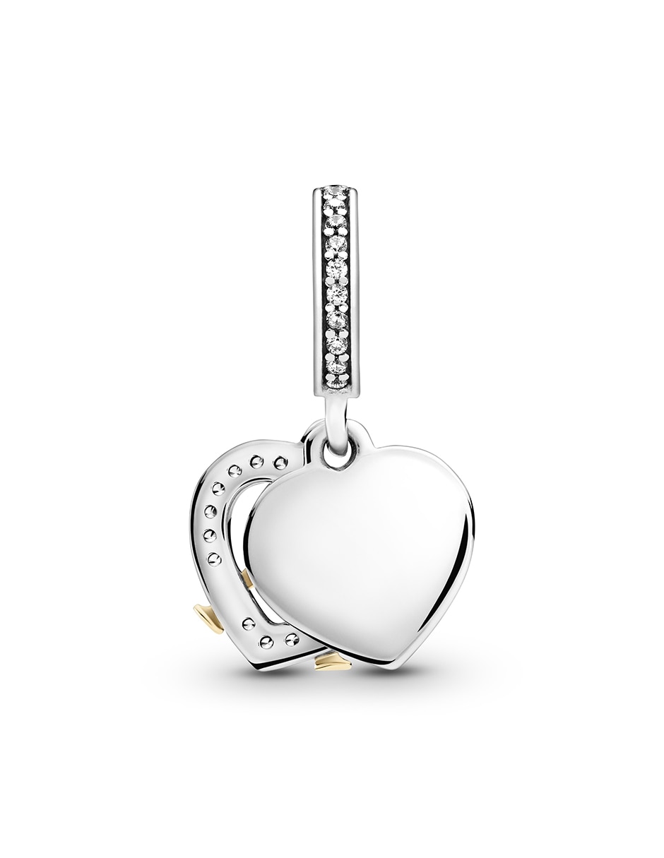 Charm de corazón de plata zirconia cúbica 2