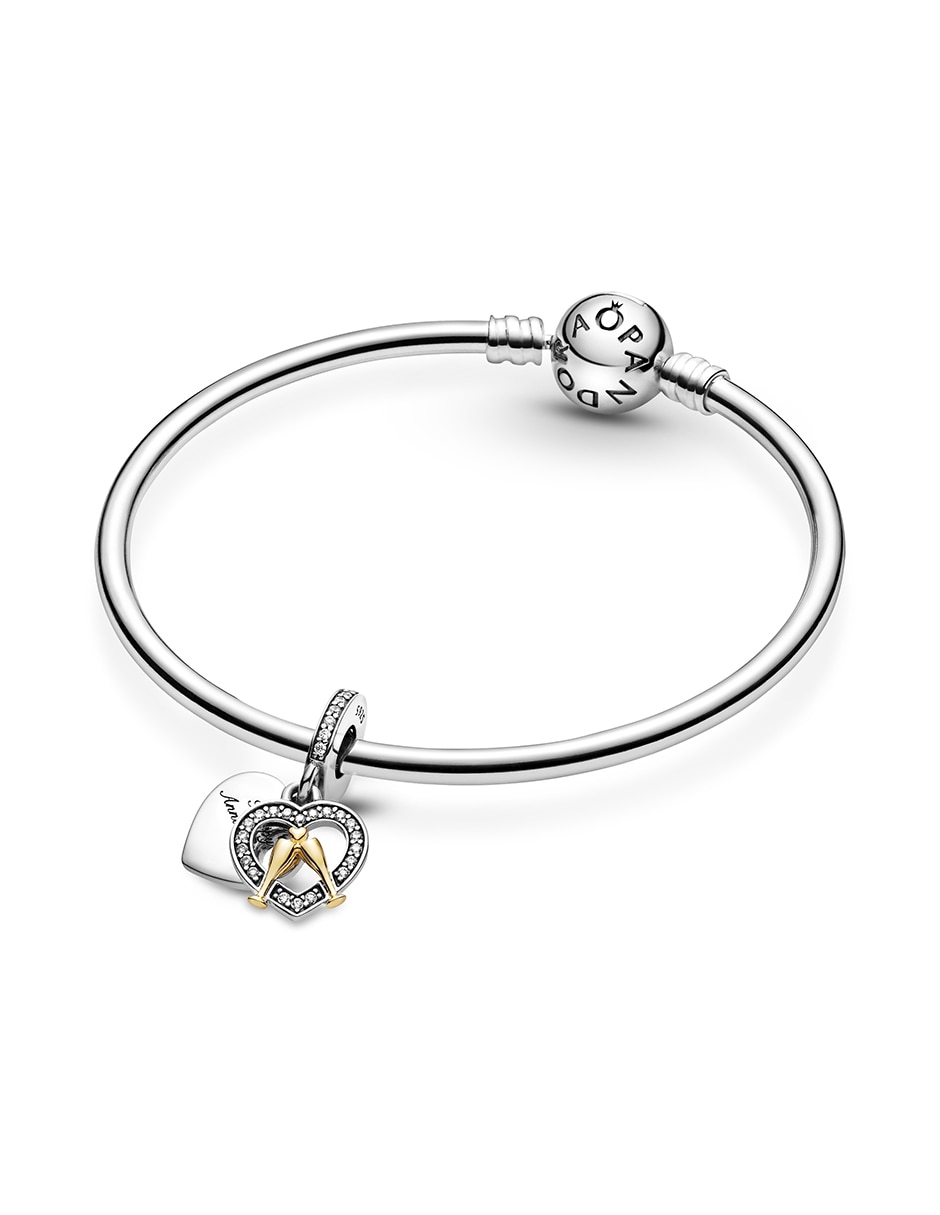 Charm de corazón de plata zirconia cúbica 5