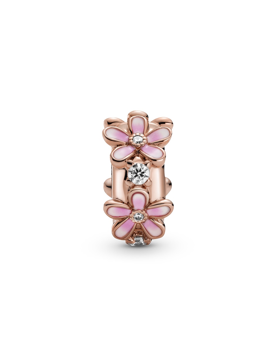 Charm de flores de plata 14 K zirconia cúbica 2