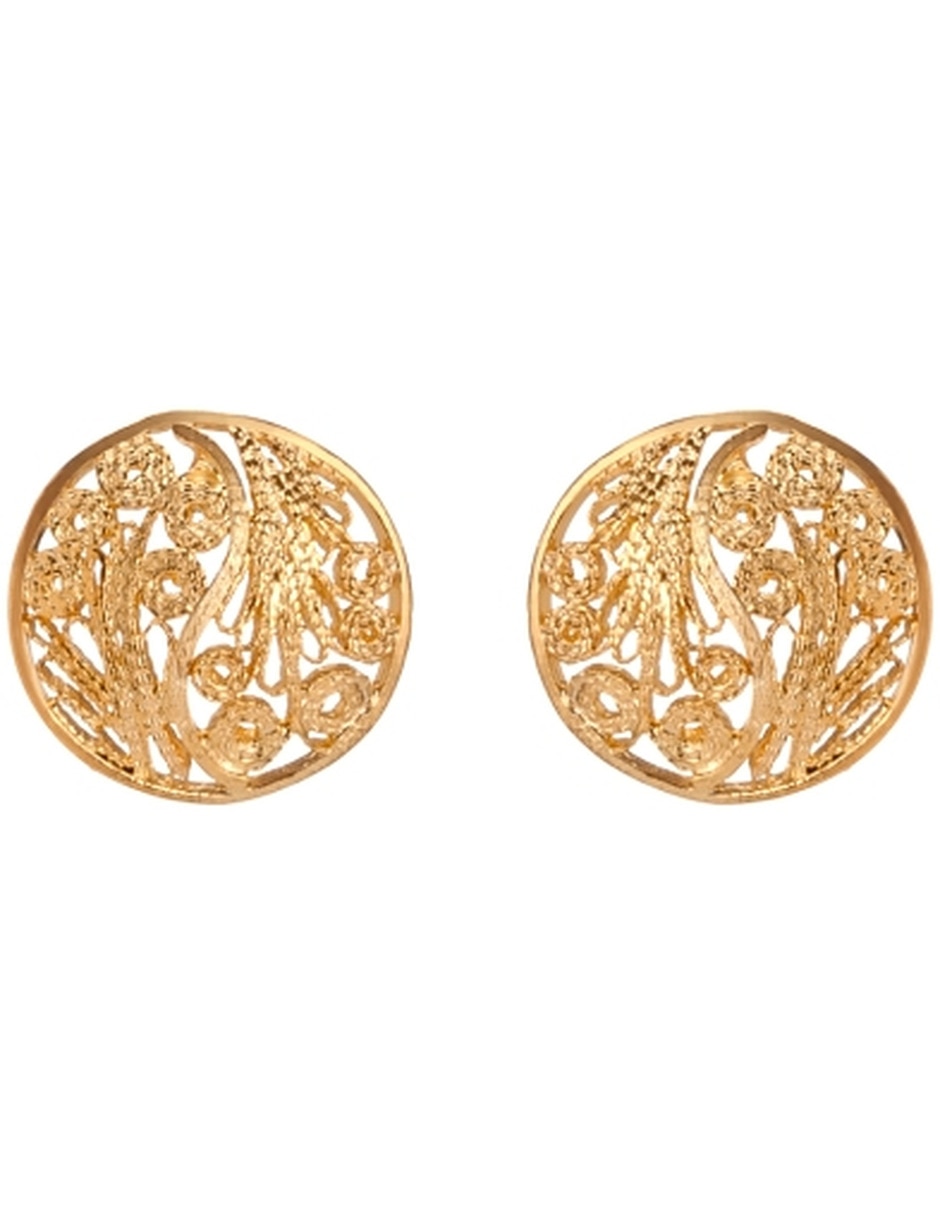 Aretes de plata P 925 con acabado baño de oro Aretes de plata P 925 con acabado baño de oro