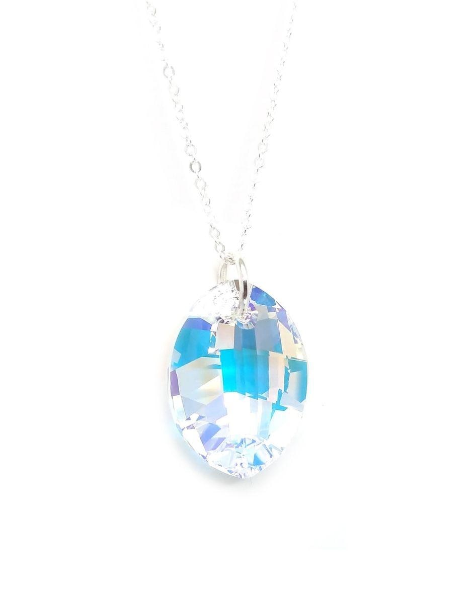 Set aretes y collar de plata P 925 cristal 4