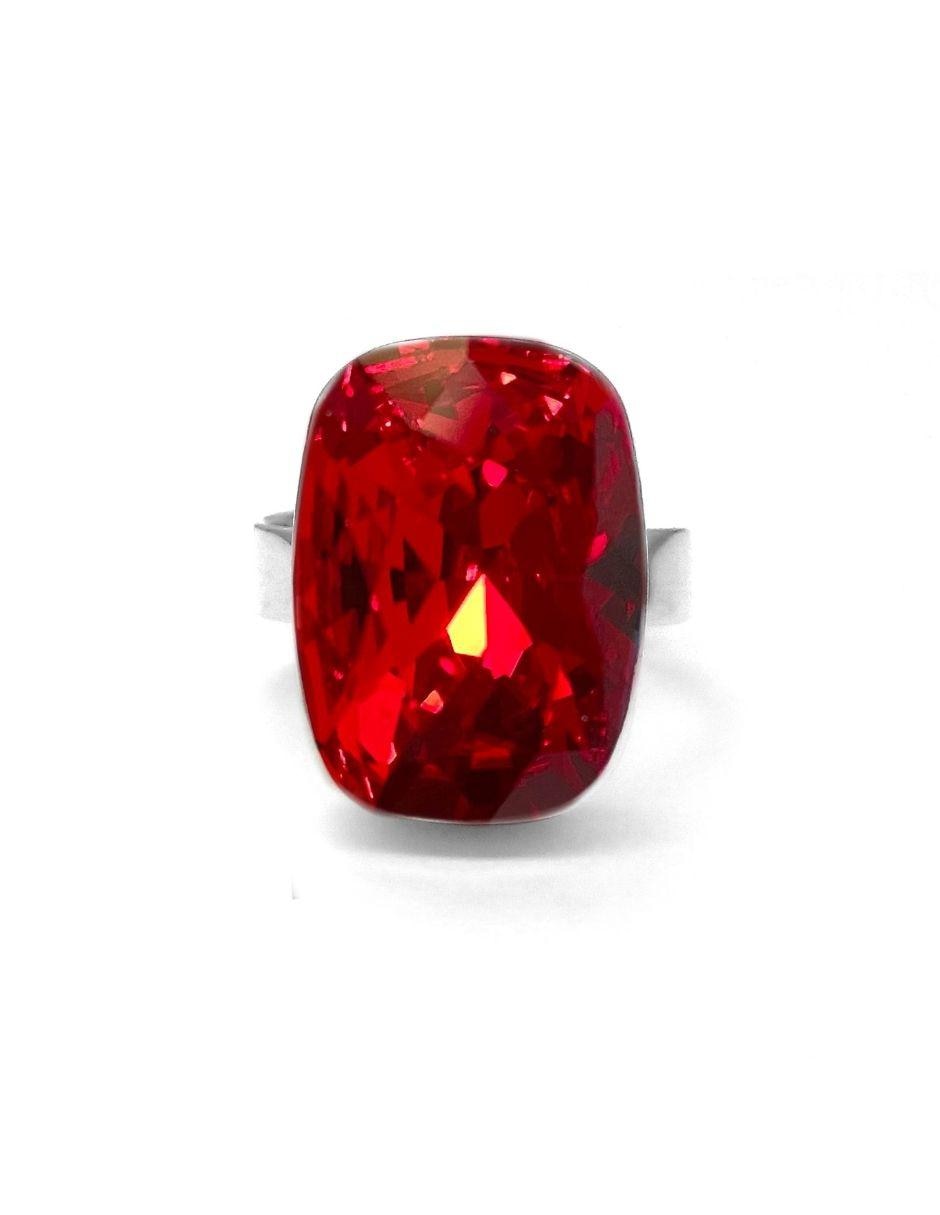 Anillo con gema cuadrado Baguette cristal brillante 4