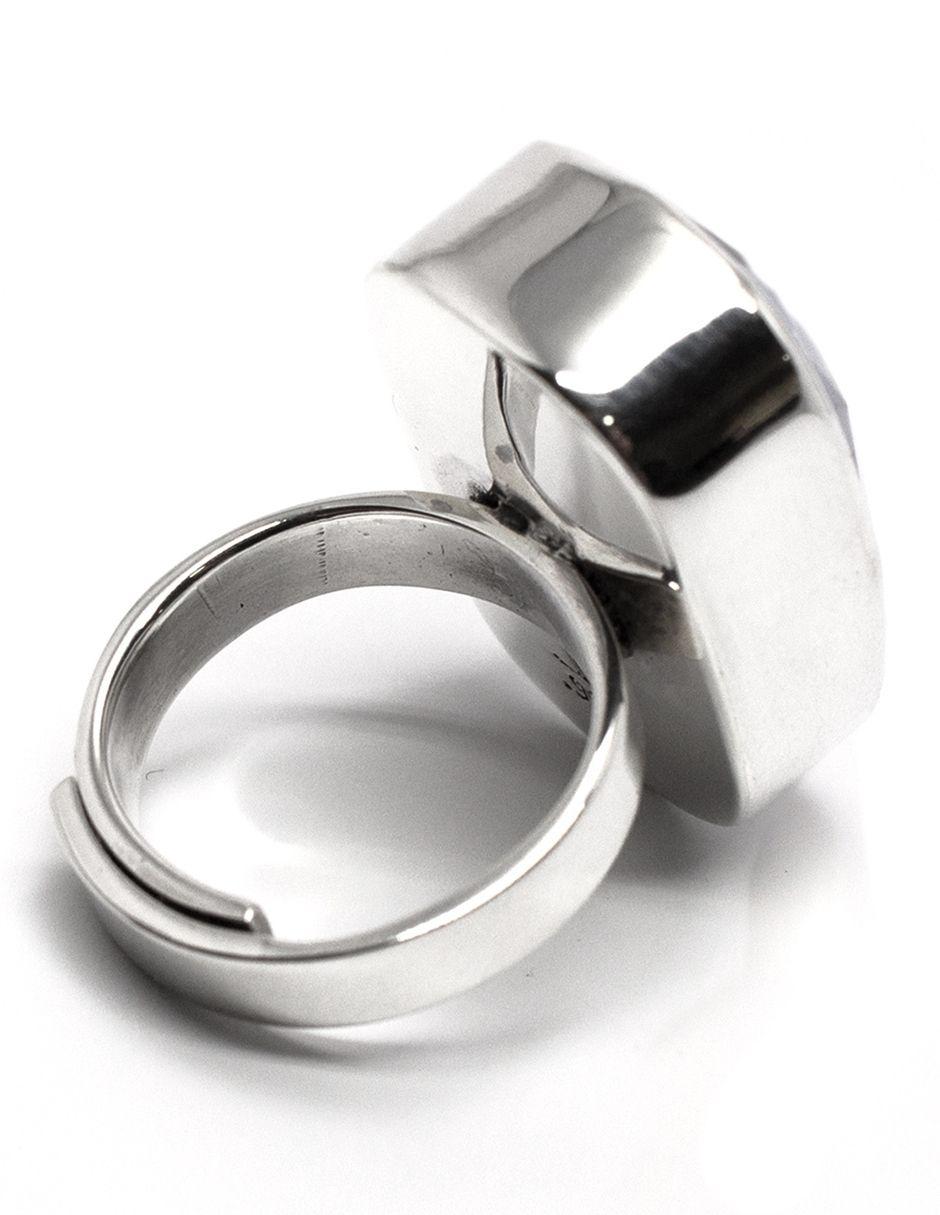 Anillo con gema cuadrado Baguette cristal brillante 6
