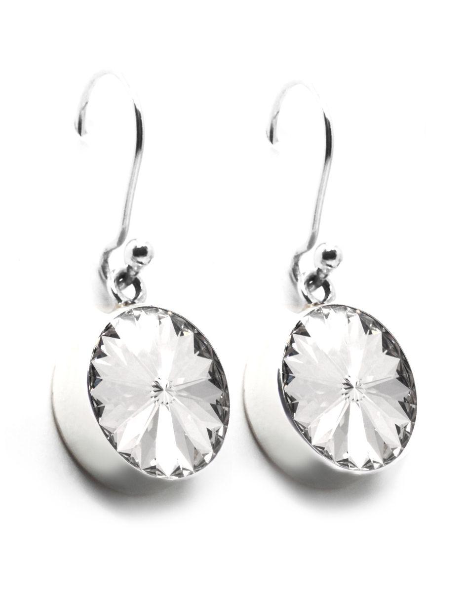 Aretes de plata con acabado pavé cristal Aretes de plata con acabado pavé cristal