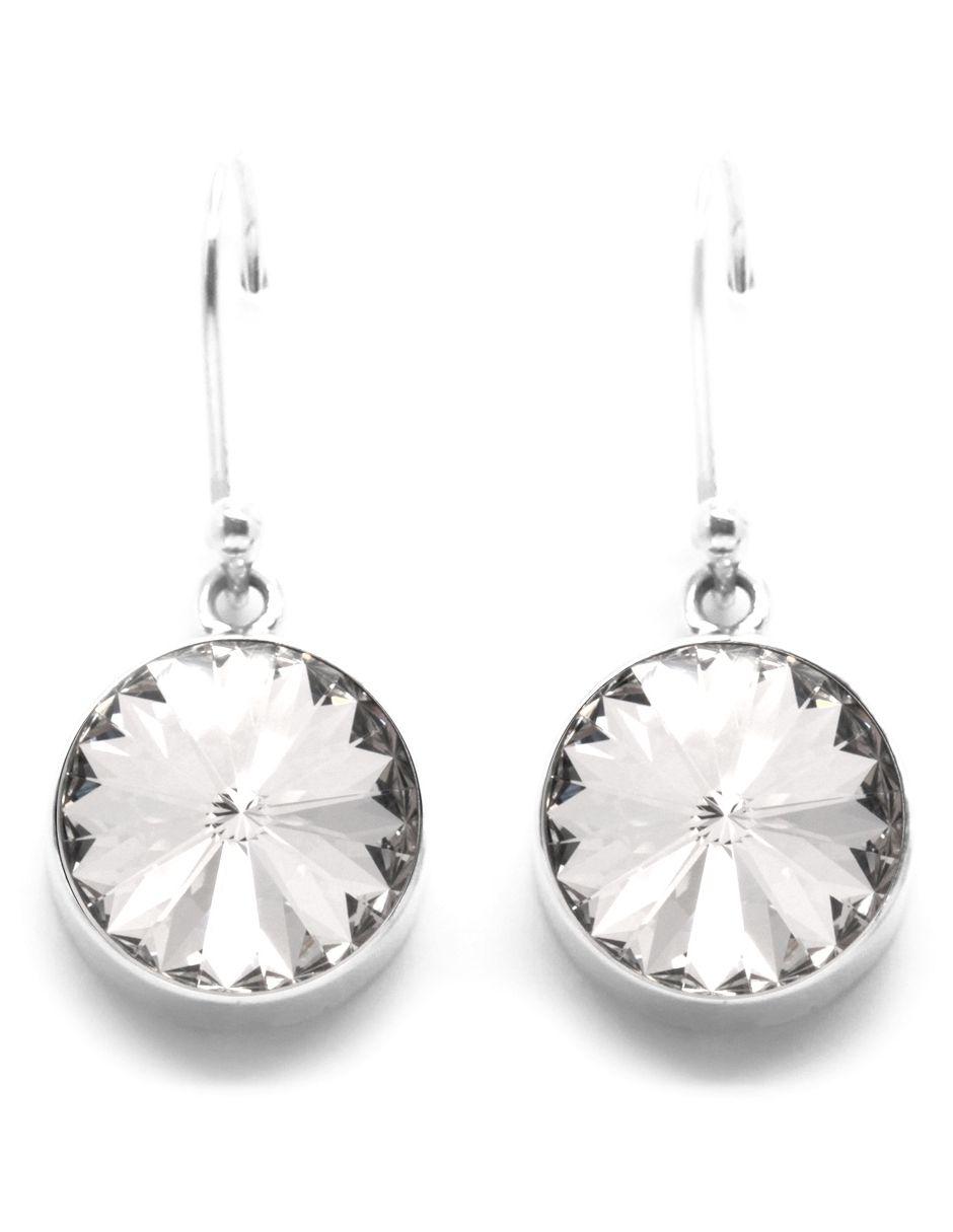 Aretes de plata con acabado pavé cristal 2