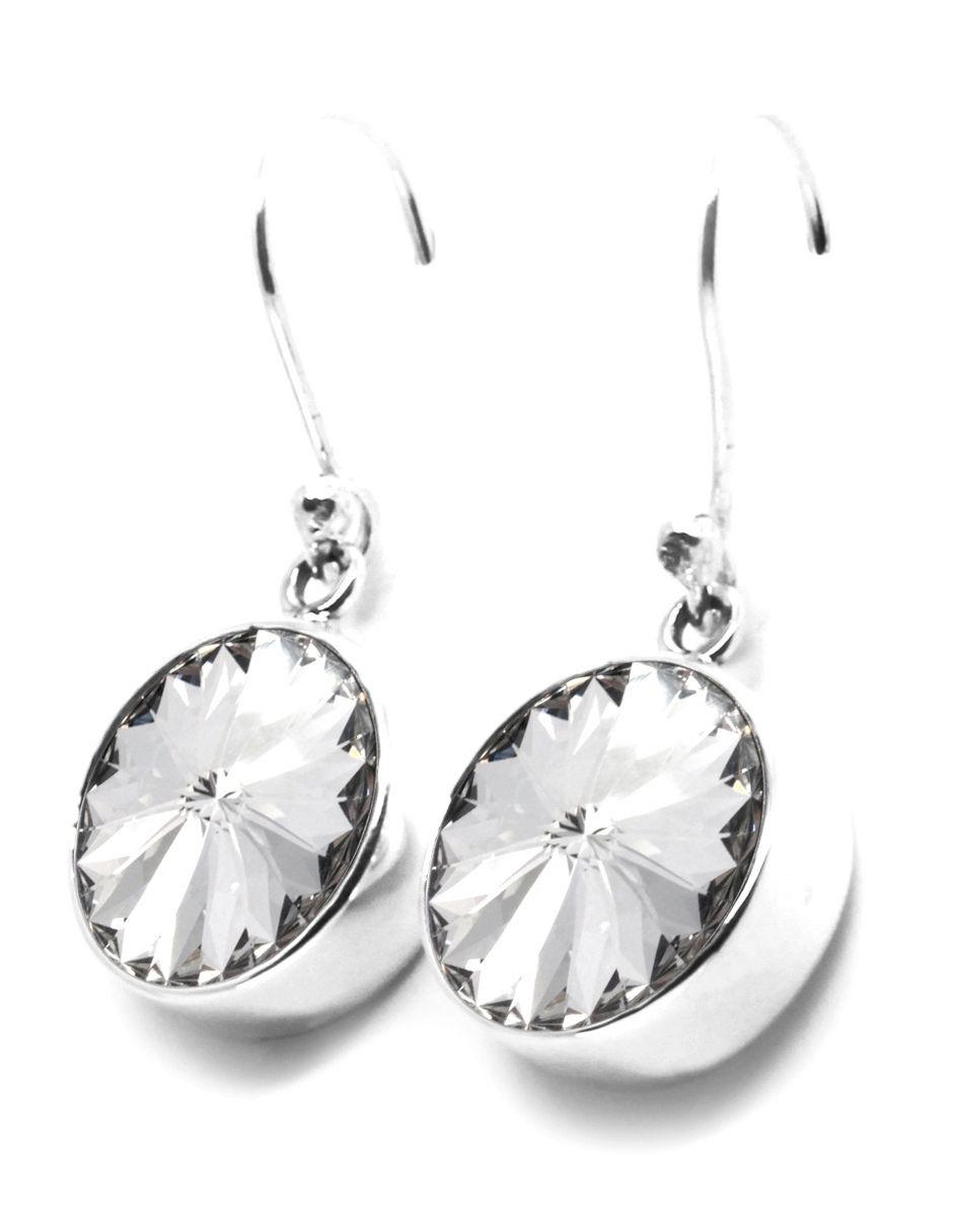 Aretes de plata con acabado pavé cristal 4