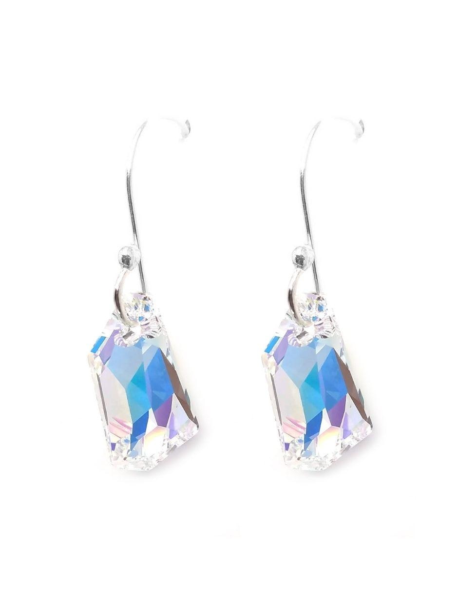 Aretes de plata P 925 con acabado pavé cristal 2