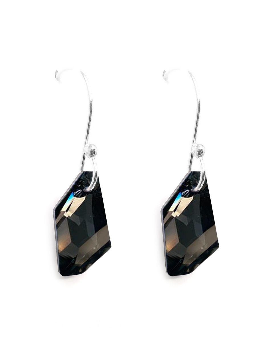 Aretes de plata con acabado brillante cristal