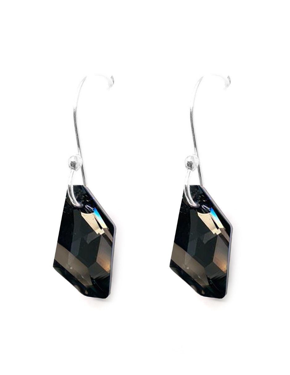 Aretes de plata con acabado brillante cristal 2