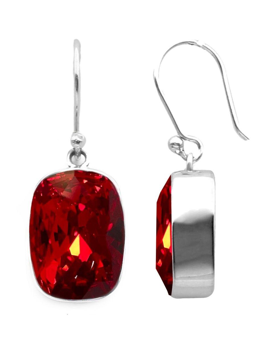 Aretes de plata con acabado brillante cristal 4