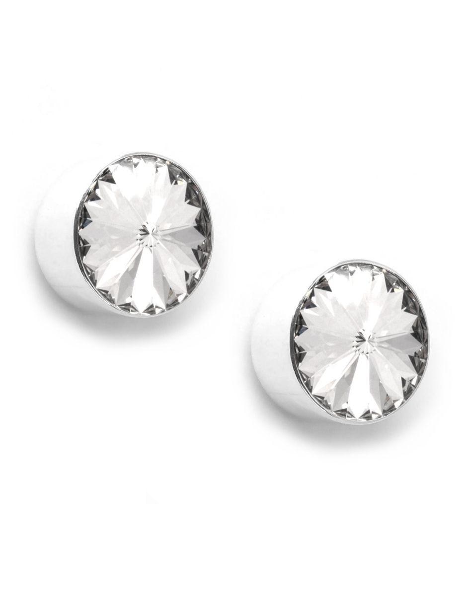 Broqueles de plata con acabado pavé cristal Broqueles de plata con acabado pavé cristal