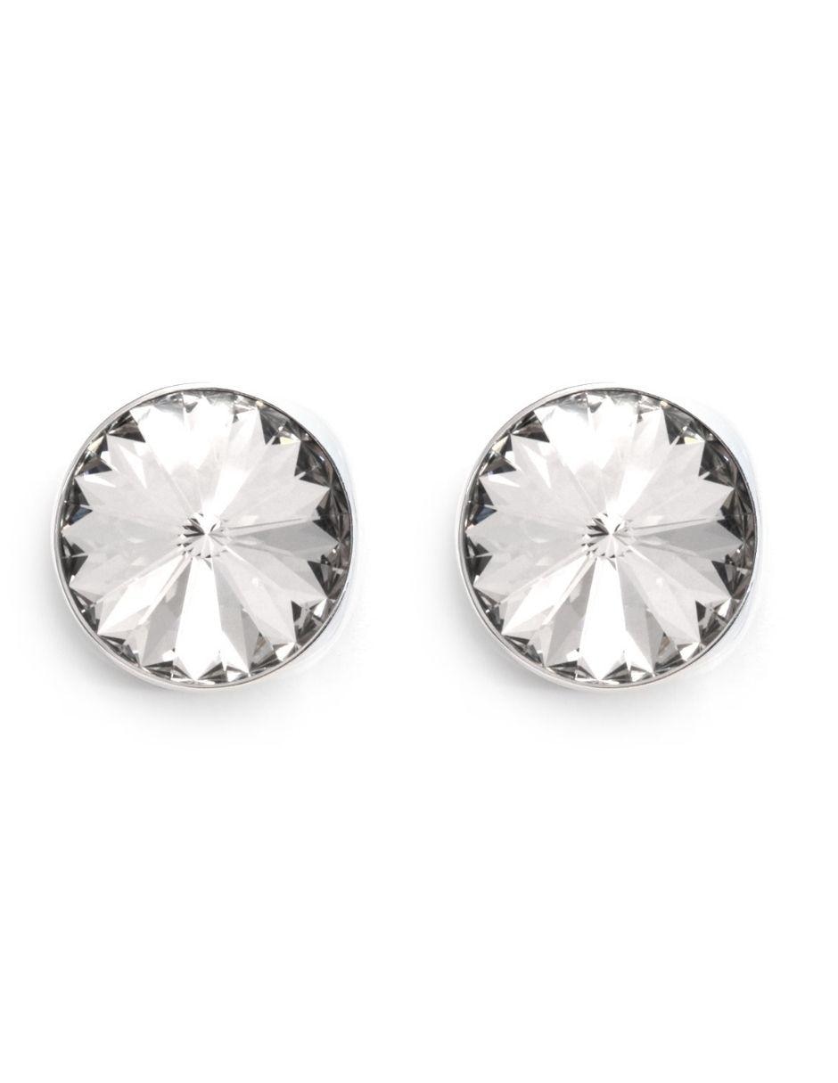 Broqueles de plata con acabado pavé cristal 2
