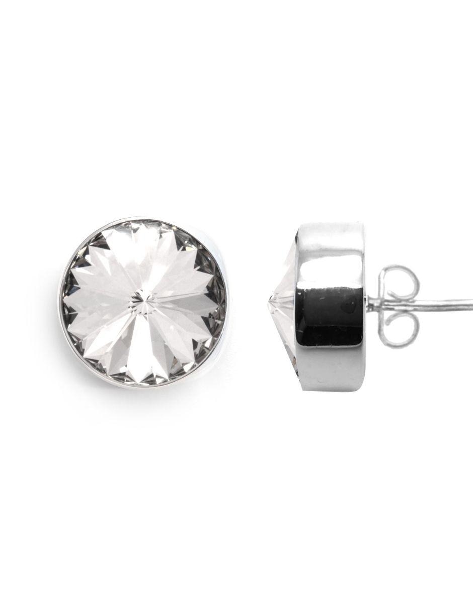 Broqueles de plata con acabado pavé cristal 4