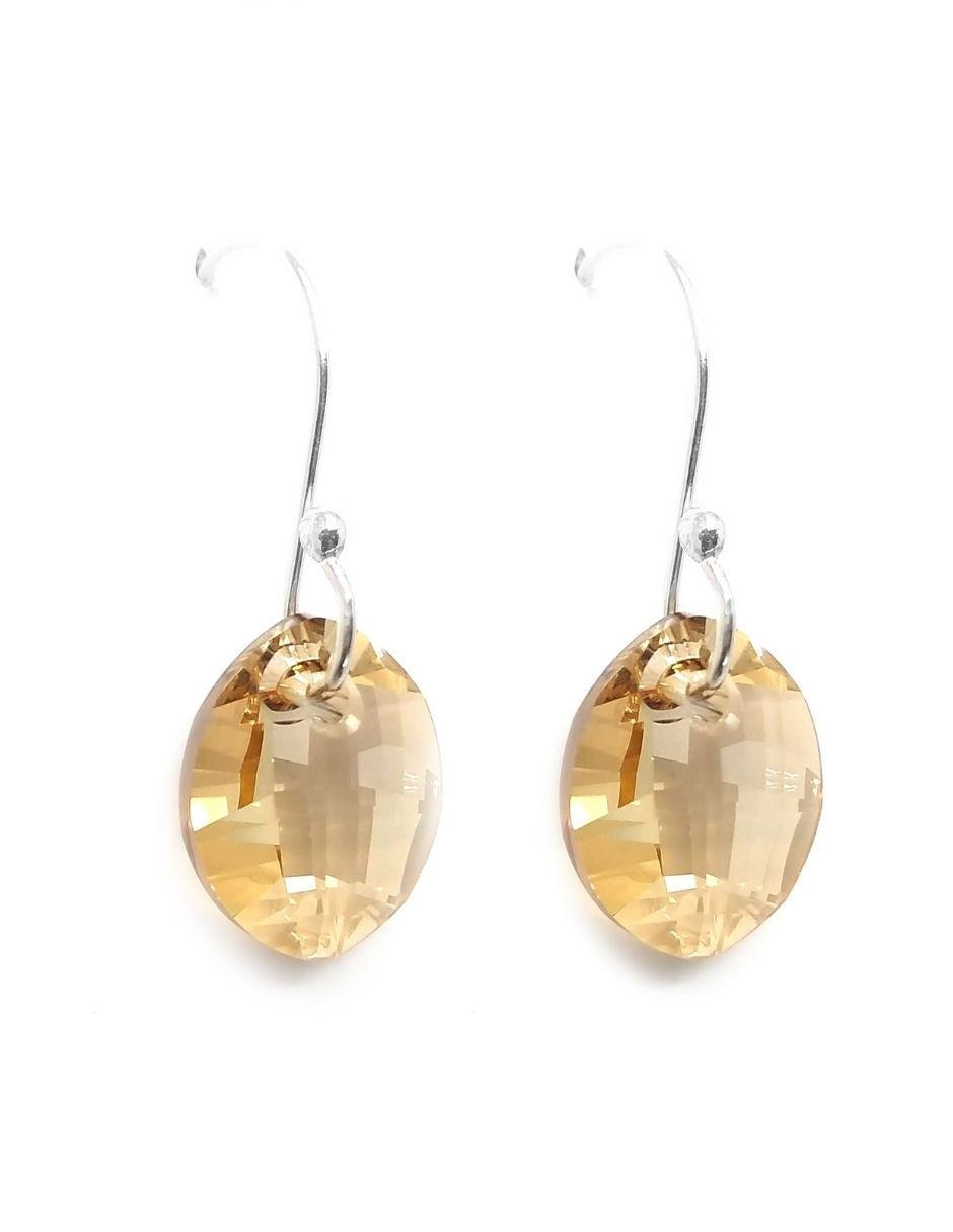 Aretes de plata con acabado brillante cristal