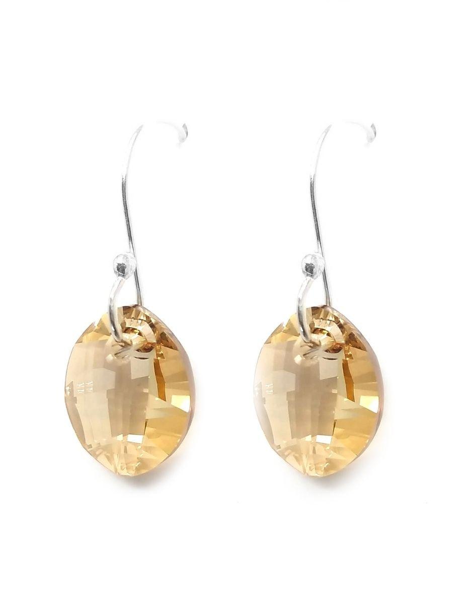 Aretes de plata con acabado brillante cristal 2