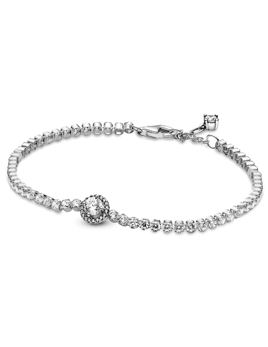 Brazalete de plata con zirconia