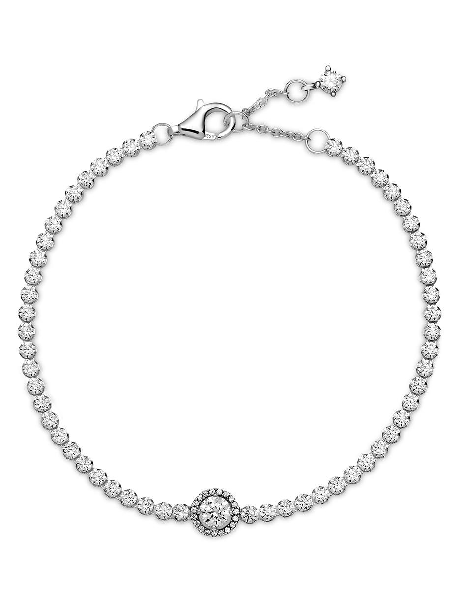 Brazalete de plata con zirconia 4