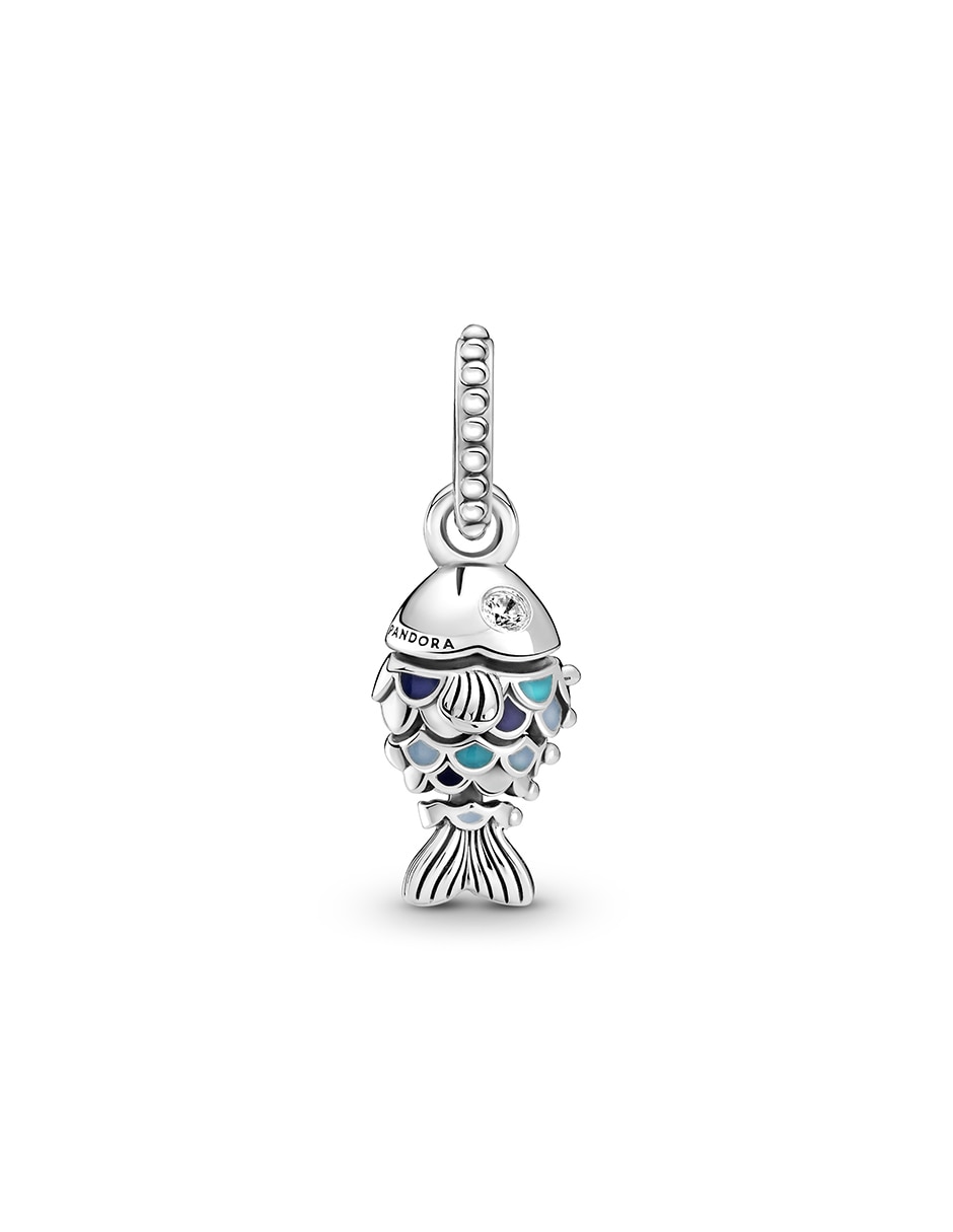 Charm de pescado moments de plata P 925 zirconia cúbica 2