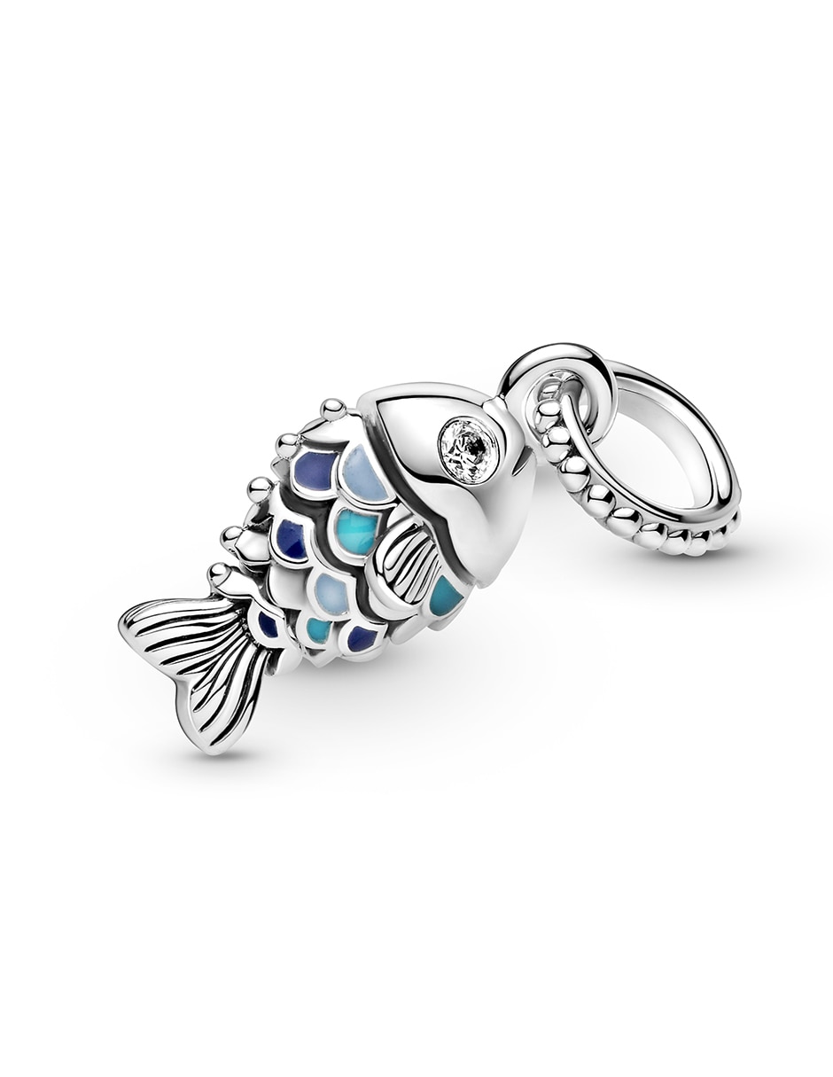 Charm de pescado moments de plata P 925 zirconia cúbica 4