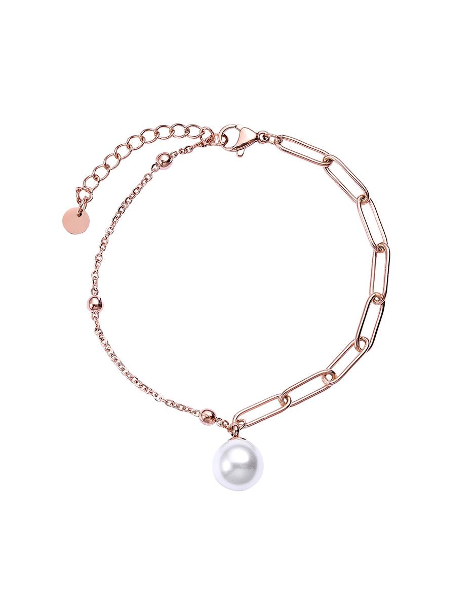 Pulsera con acabado baño de oro rosa